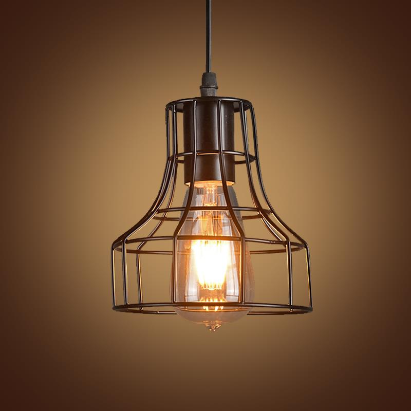 Vintage Iron Pendant Light Industrial Lighting For Bar Restaurant Living Room E27 Birdcage Pendant Light Hanging Lamp Fixture