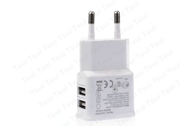 2 Port Travel Convenient EU Plug Wall USB Charger Adapter For Samsung Galaxy S5 S4 Note