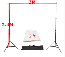 3M x2.4M Photo Studio Professinal Black Photography Backdrop Background Support System Stands studio With Free Carry Bag