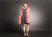2015 New Arrival Women Coat Long Sleeve Polka Dot Wide waisted Thick Down Parkas Plus size