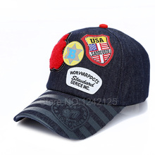 New spring autumn boy girl children cowboy Baseball Cap hat Patch Genuine Embroidered pure cotton canvas Baseball Cap child hat