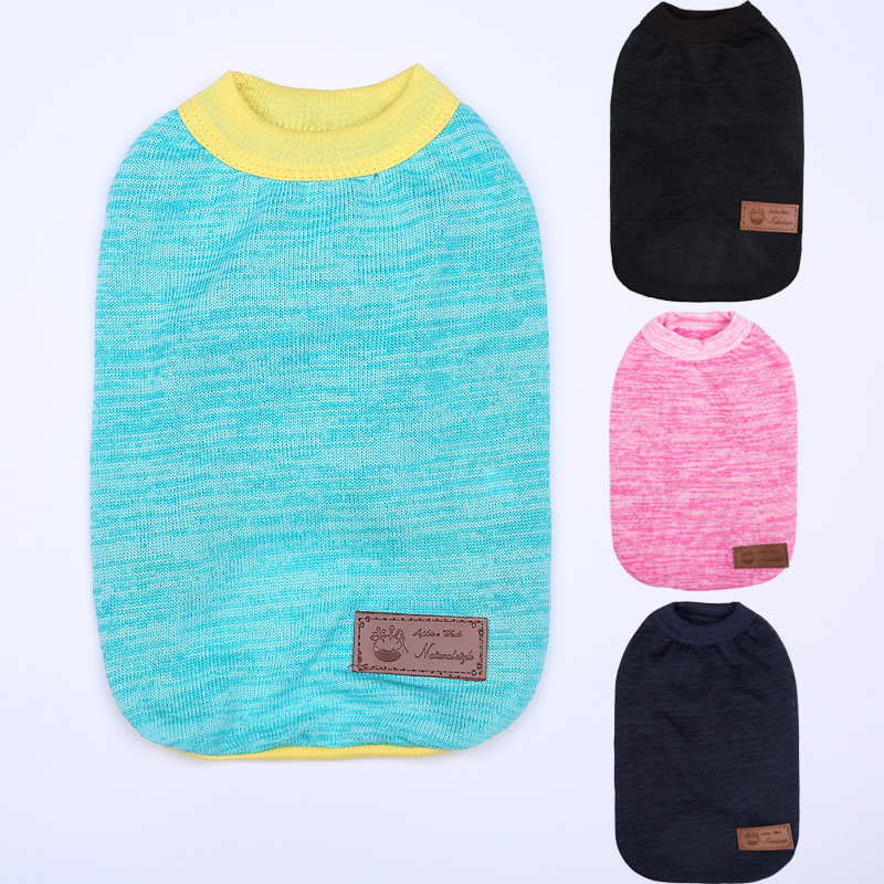 Pure Color Excellent Quality Shirt Lapel Costume Dog Clothes British Style T shirt Autumn Spring Clothing