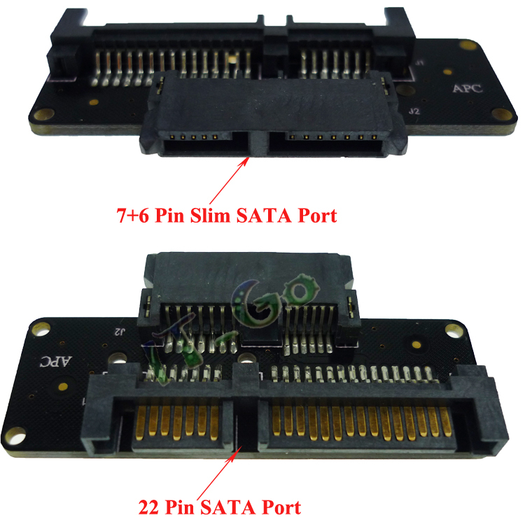 Slim-SATA-female-to-SATA-22pin-male-card-SATA-to-SlimLine-SATA-Adapter