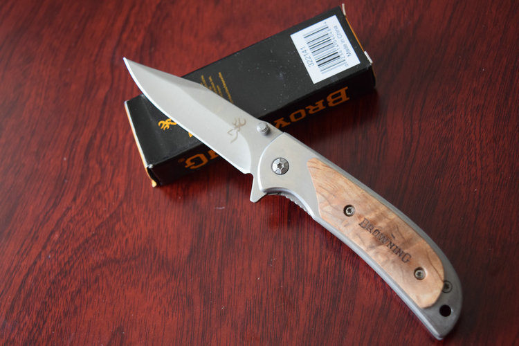 12Pcs lot 440C Blade OEM Browning 338 Wood Handle Tactical Folding knives Pocket Knife Camping tool