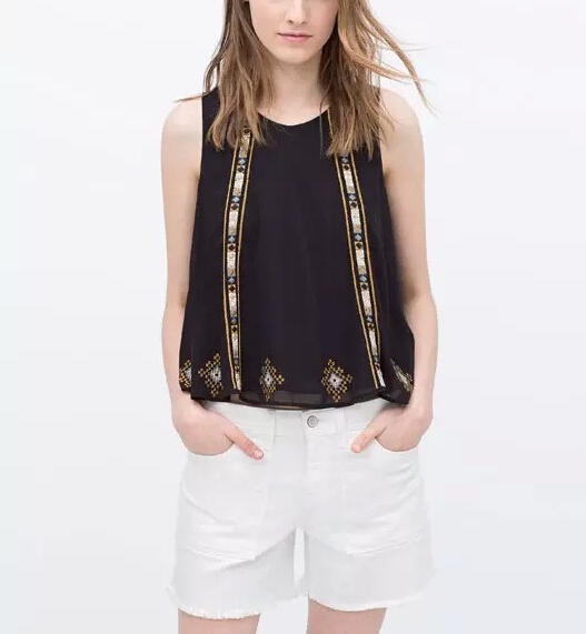 2015 new fashion brand za women vintage sleeveless chiffon 2015 new fashion brand za women vintage sleeveless chiffon