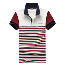 Solid Polo Shirt 2016 New Summer Short Sleeve Polo Homme Slim Fit Turn Down Collar Striped Men Polo Shirt Plus Size 5XL-M Retail
