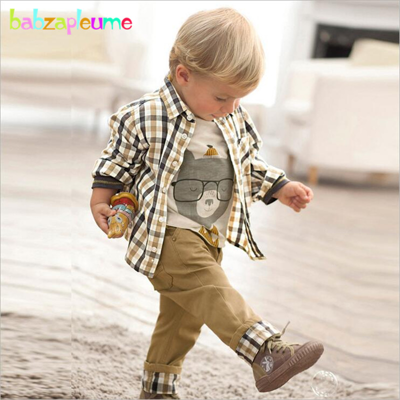 babzapleume Brand Autumn Kids Boys Clothing Casual Long Sleeve font b Plaid b font Coat T