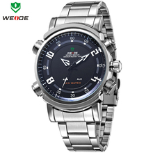 New WEIDE Date Day Alarm Analog Digital LED Dual Time Illuminated Multi purpose Men Sports Watch