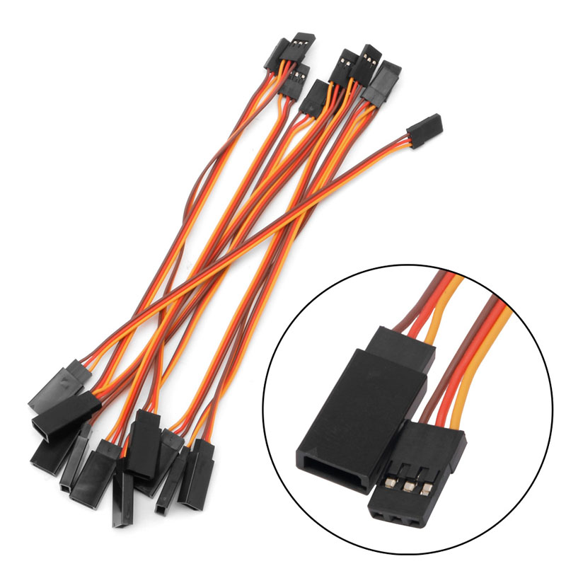 100pcs 15cm Male to Female JR Plug RC Servo Extension Lead Wire Cable 150mm