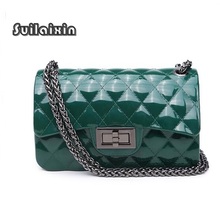 Women Jelly Bag Ladies Summer Beach Small Waterproof Plaid Chain Messenger Flap Bags Travel Crossbody Bag Bolas Feminina