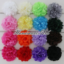 2″ Rosettes Flowers Satin Silk Carnation Fabric Flower With Single Prong Ribbon Lined Clips Accessories