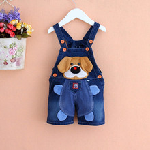 1-3 years old children overalls 2016 summer style boys jeans,animal patterns baby girls clothing,burst models children’s clothes
