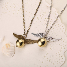 2016 two tone Angel wings snitch gold necklace cosplay party jewelry Wholesale