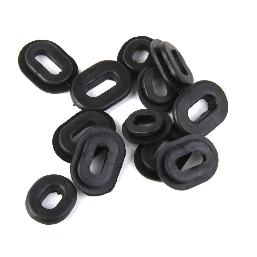 uxcell Side Cover Grommet Single Side Rubber Oval Washer for Motorcycle 2Set 
