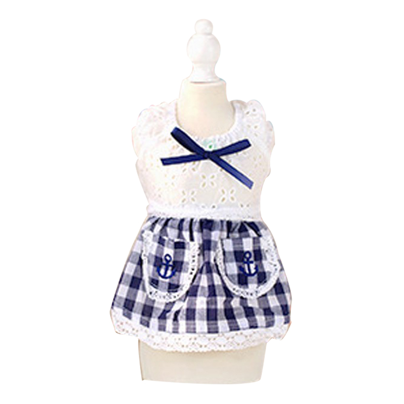 font b Plaid b font Butterfly Bow Princess Dress Costume Cute Sweater Dog Clothes Shirt
