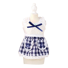 Plaid Butterfly Bow Princess Dress Costume Cute Sweater Dog Clothes Shirt Summer Spring Clothing For Pet Dogs Cat Cachorro DC145