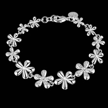 Greatest gross sales! sterling silver 5-pointed star strand bracelet for girl girls 2016 romantic 925 silver slide alloy bracelets males