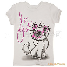 Kids t shirt boy gril children s clothing Cartoon Dis Marie Cat short sleeved summer T