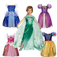 2016 Top Quality Toddler Baby Girls Clothes Princess Party Cosplay Costume snow queen Elsa Dress For Girls Kids Dress For Girl