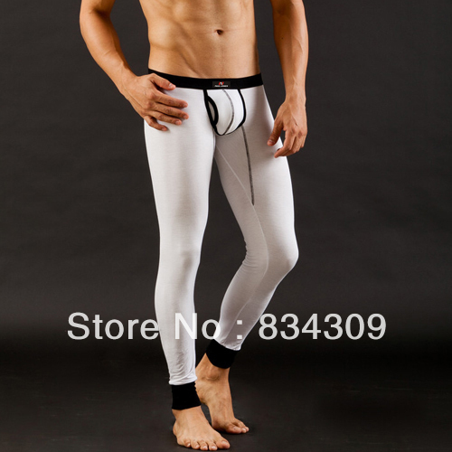 2PCS Lot Hot Sale Modal Sexy Mens Long Johns Thermal Underwear Pants Low Wasit Pouch Warm