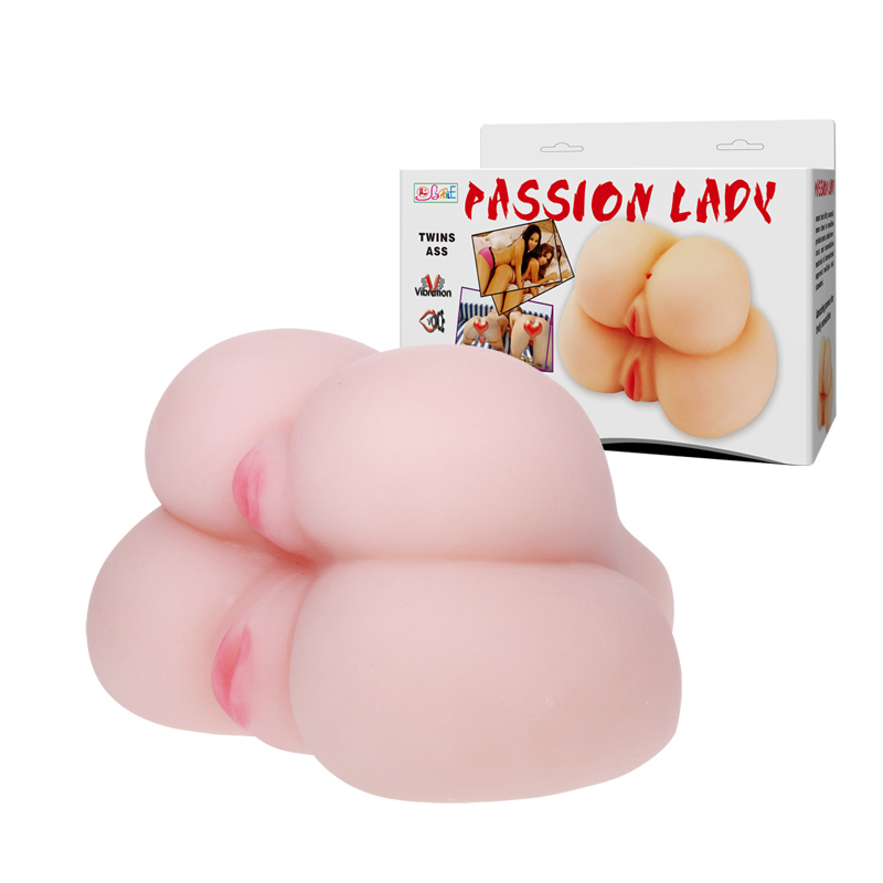 BAILE Girl Vagina Real Pussy And Twins Ass Double Vibrating Egg With Voice Male Masturbator,Soft Silicone Sex Doll Sex Toy