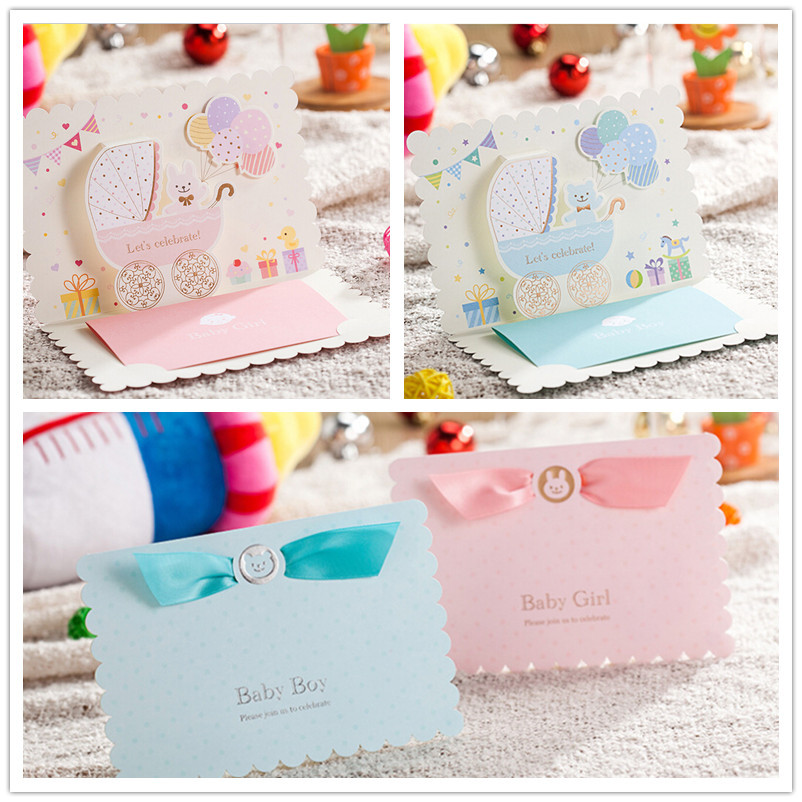 Wholesale Pink Girl Blue Boy 3d Carton Invitation Cards Baby Full Moon Birthday Party Childrens Day Invitation Card Animated Birthday Cards Animated Cards From Sophine12 18 91 Dhgate Com