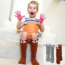 2016 Cartoon Cute Children Sock Print Animal Cotton Baby Kid Sock Knee High Long Fox Socks For Toddler Girl Clothing Accessories