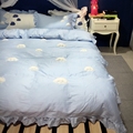 3 4pcs Korean bedding set 100 high quality Cotton 3D embroidery Princess duvet cover elegant girls