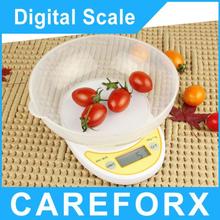 Nuevo barato 5 kg / 1 g Digital Postal cocina comida dieta gramos escala de la cocina saludable OZ LB 5000 g Color blanco electrónica del peso de Balance