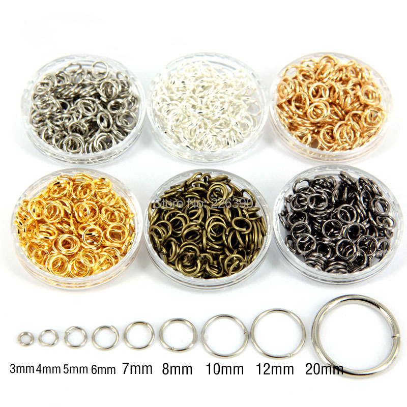 100pcs/lot 4/5/6/7/8mm Antique Bronze Silver Gold Open Jump Rings Connectors Mix Colored Split Ring Connector DIY Jewelry Y517