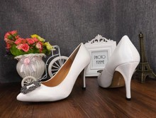 HOT Big Size 2015 New High Heels Women Pumps High Quality Manolos Wedding Shoes Jeweled Rhinestone
