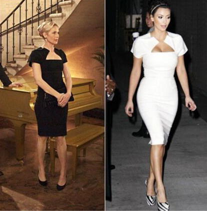 Kim Kardashian Celebrity Dress Short Sleeve Sexy Bodycon Dress HL Bandage Dress Evening Party Dress