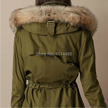 Parkas for Woman Tops New Winter Fashion Raccoon Fur Collar Casual Dress Size S 2XL bust