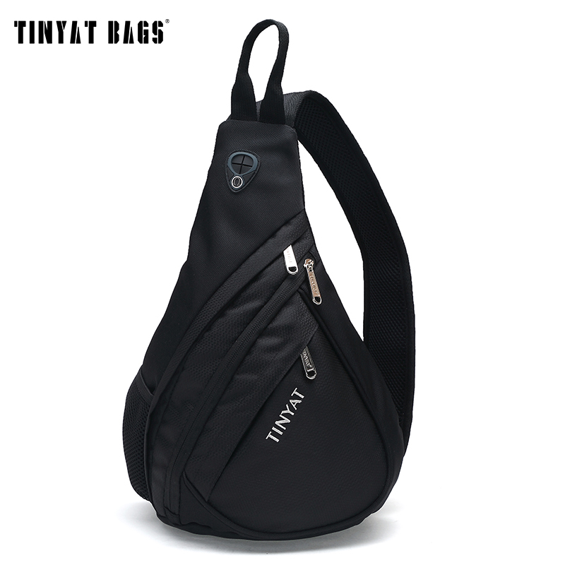 TINYAT Men Functional multilayer Bag Cool Casual Chest Bag Pack Morden Outside Large Capacity Messenger bag