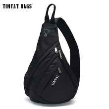 TINYAT Men Functional multilayer Bag Cool Casual Chest Bag Pack Morden Outside Large Capacity Messenger bag Pack T509 Black