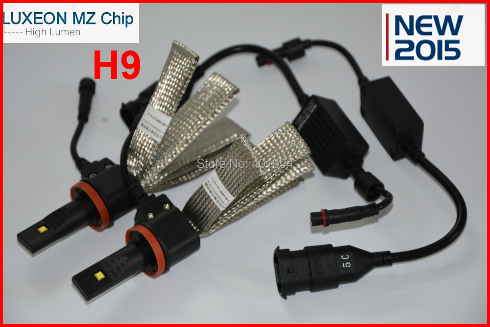 1 Set 2015 NEW H9 40W 5000LM CREE / PHILIP LED Headlight Kit LUXEON MZ CHIP 12/24V  Xenon White 6K Driving Lamp H16 5202 9005/6