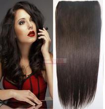 free shipping 18″-28″ 100% human hair clips in/on extensions #2 dark brown 80g 1pcs set