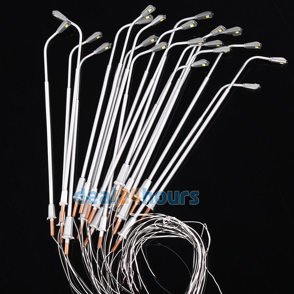 20pcs Model Railway Train Lamp Post Street Lights HO OO Scale LEDs NEW