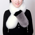 Women Scarf Hand Knitted Rex Rabbit Fur Big Collars Real Fur Loop Scarf Muffler Women s