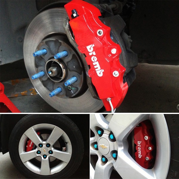 Free shipping Red Brembo Style Auto Universal 2Pcs Set Disc Brake Caliper Covers Replacement Parts Callipers