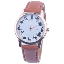 2016 Hot Sale Faux Leather Band Analog Quartz Vogue Wrist Watches Good-looking MA 5