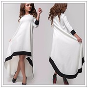 2015-NEW-FASHION-Style-Women-white-solid-Dresses-Asymmertrical-Long-sleeves-dresses-Casual-Party-maxi-Dress