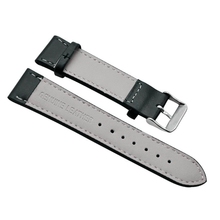 Hot Fashion 18mm 20mm 22mm Genuine Leather Watch Strap Silver Pin Buckle Black Watchbands for Rolex