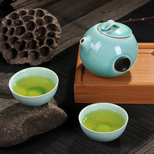 2pcs,1teapot+1teacup,Korean style ceramic tea set kung fu tea cup gaiwan vintage quick cup tea kettle travel tea set