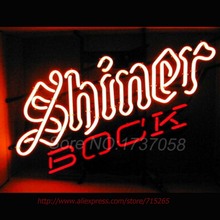 Neon Bulbs Neon Signs Shiner Bock Slanted Logo Handcrafted Recreation Room Restaurant Store Display Neon Tubes 26×18