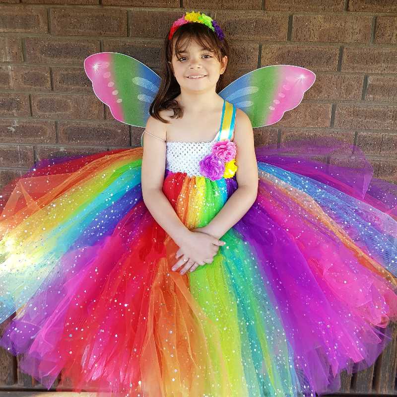 rainbow theme party dress