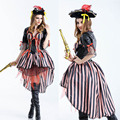 2016 Sexy Deluxe Pirate Costumes Adult Women Fancy Dress Cosplay Party halloween Costume fantasias costumes For