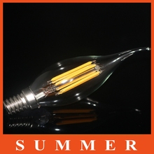 1Pc/lot E14 LED Lamp Dimmable Filament Glass Housing Cob Corn Blub 220V 2W 4W Light Retro Tungsten Candle Chandelier Lighting