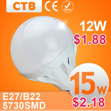 Quality Assurance E27 B22 Light Bulb 5W 9W 7W 10W 12W 15W LED Bulb Lamp, 220V Cold Warm White Led Spotlight Lamps Free Shipping