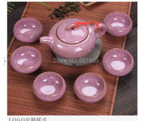 Sale!crackle glaze Chinese tea set porcelain tea set kung fu Calvings glaze tea set 1pc binglie ceramic teapot 6pcs calvings cup